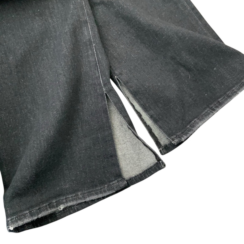 NWT GOOD AMERICAN Bootcut Jeans Split Seam Cashmere Blend Black 218 Size 10 - Picture 14 of 15